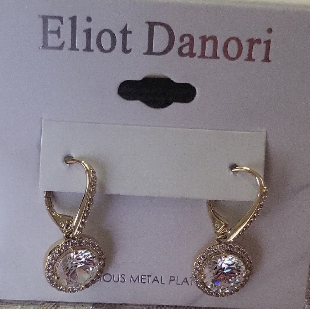 Eliot Danori Gold Earrings with Silver Accents - Picture 1 of 3